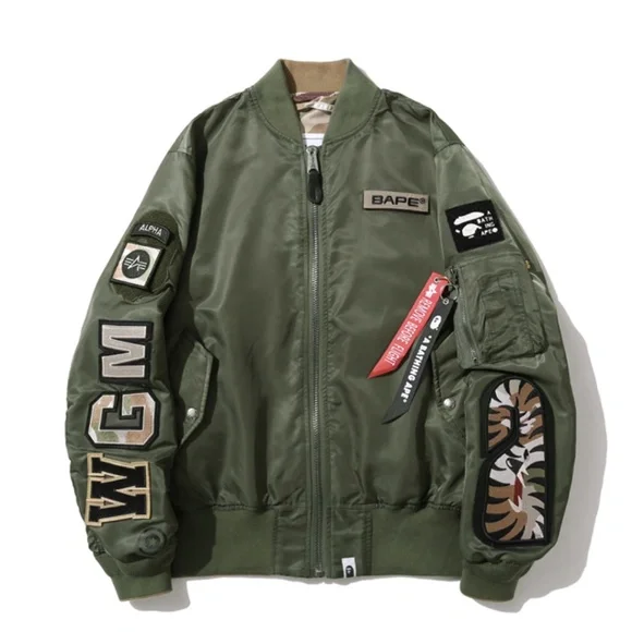 Bape Jackets Coats A Bathing Ape Alpha Industries Reversible Ma Bomber Jacket Poshmark